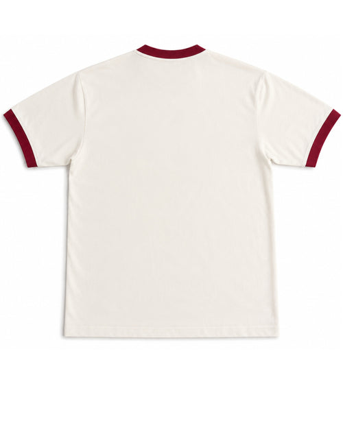 Off White & Maroon Ringer tee Back Design