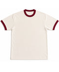 Off White & Maroon Ringer tee Front Design