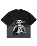Black Ombré Wash Boxy Fit T-shirt Front Design