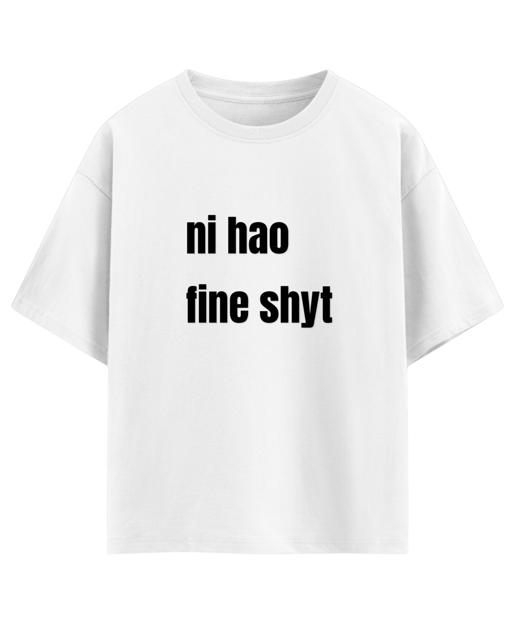 White Oversized T-shirt Front Design