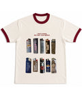 Off White & Maroon Ringer tee Front Design