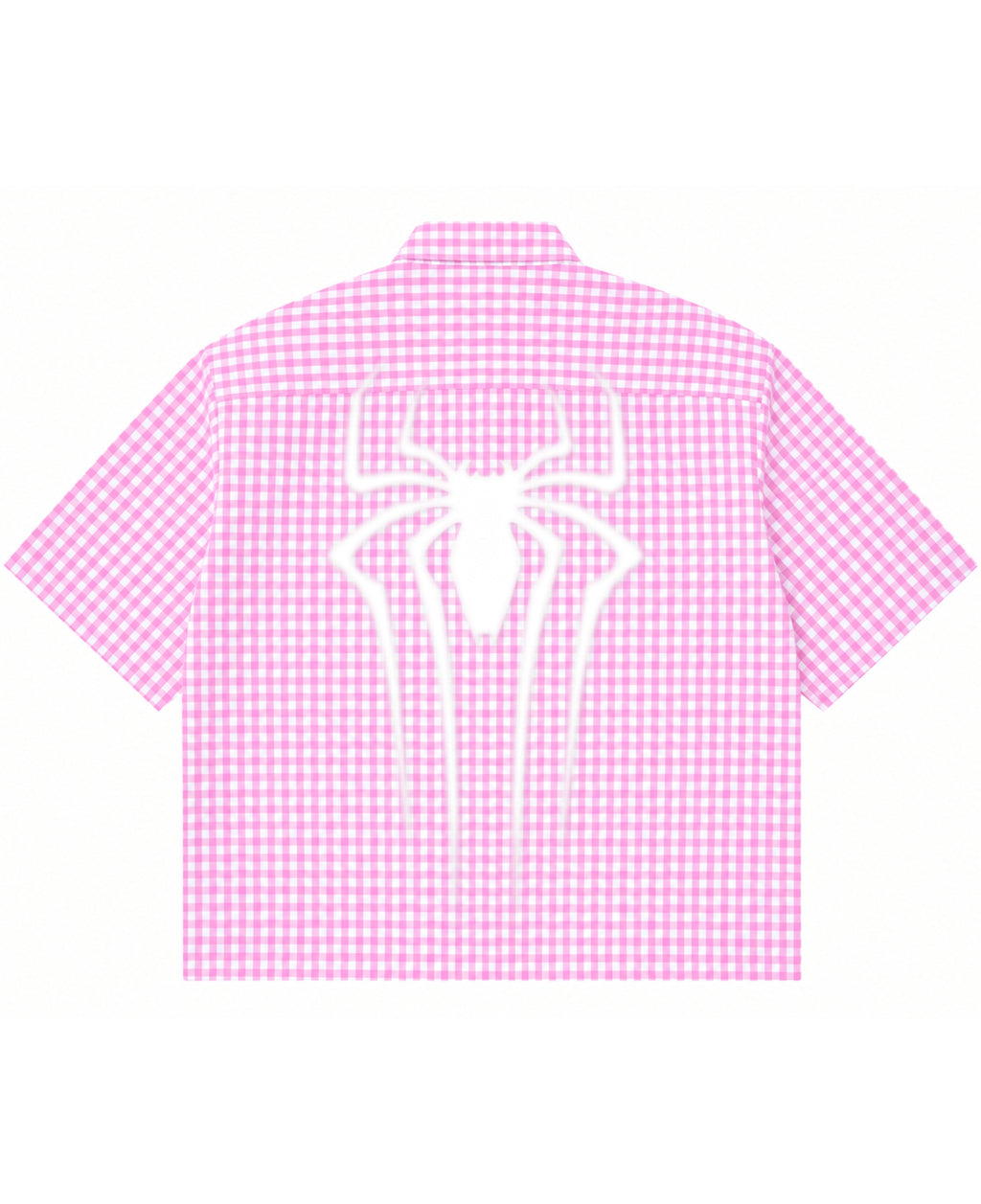 Pink Gingham Oxford Boxy Shirt Back Design