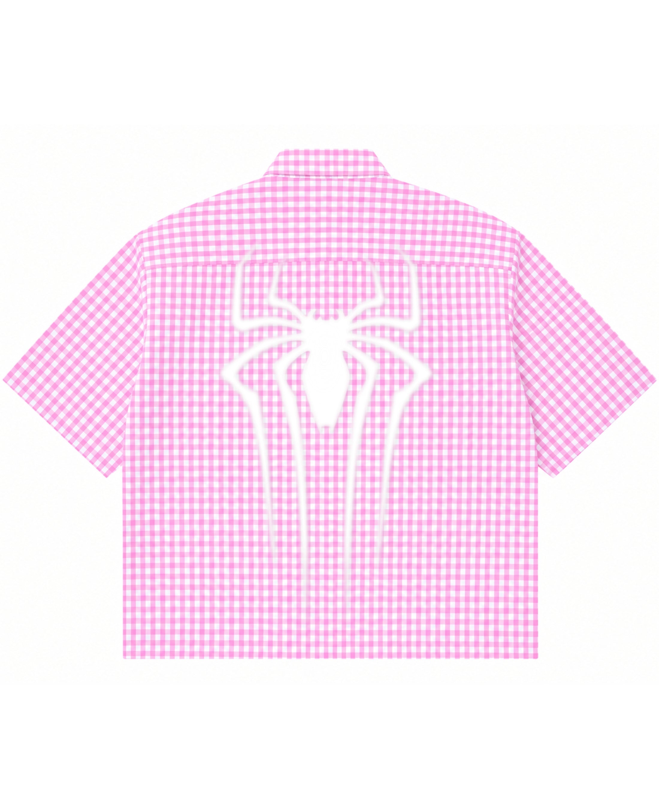 Pink Gingham Oxford Boxy Shirt Back Design